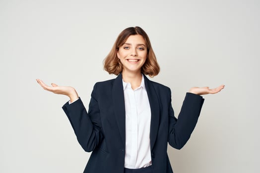 Business woman manager office work professional light background photo