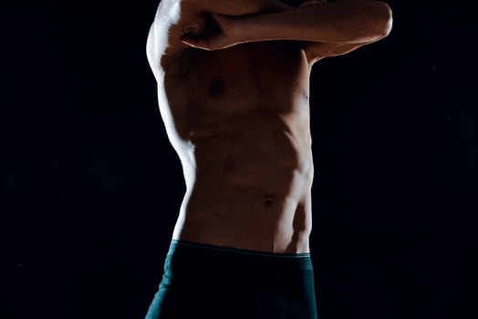 athletic man muscular abs cropped view motivation exercise fitness photo