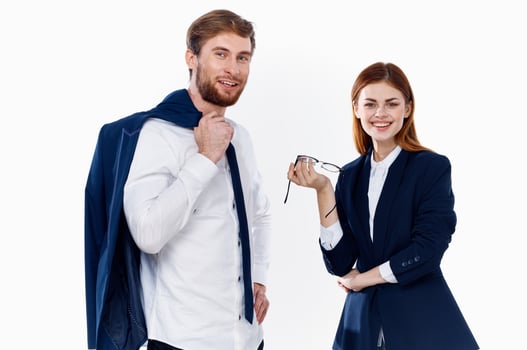 work colleagues in suits entrepreneurs finance office communication photo