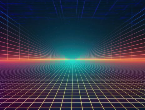 Perspective grid abstract retro background created with technology photo