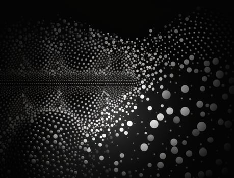 Black and white abstract geometric background with dot shapes pointillism style created with technology photo