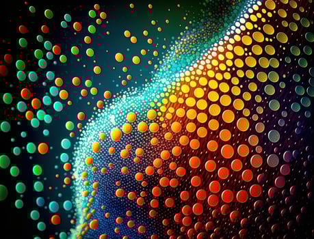Colorful abstract geometric background with dot shapes pointillism style created with technology photo