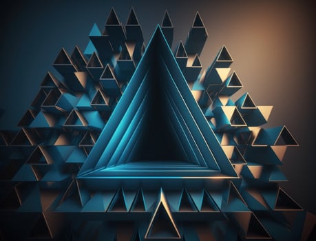Futuristic triangles background Abstract geometric pattern created with technology photo