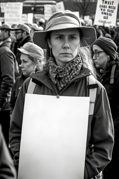 A group of activists protesting against a proposed. photo