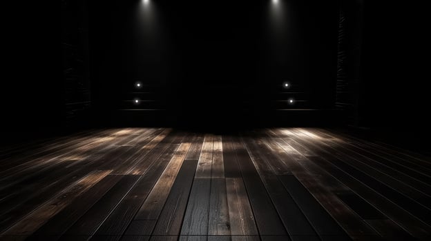 Black stage background. Illustration photo