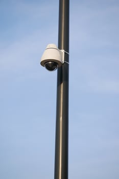 CCTV security camera operating outdoor photo