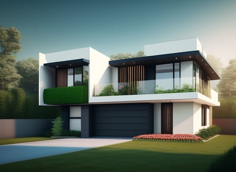 Photo beautiful luxurious house exterior architecture study design