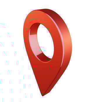Red location tag. Pin 3d red. photo