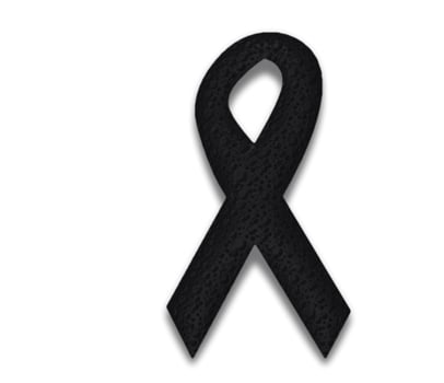 black ribbon on white photo