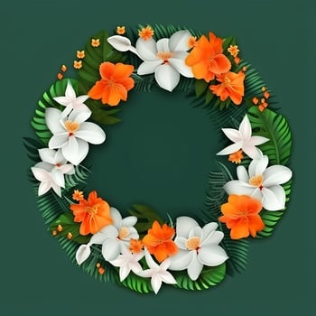 Tropical flower frame. Illustration photo