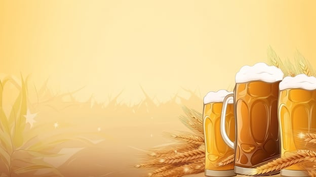 Beer festival background. Illustration photo