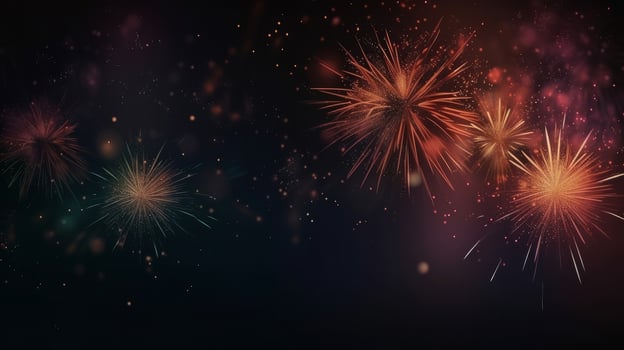 Dark Holiday Firework Background. Illustration photo