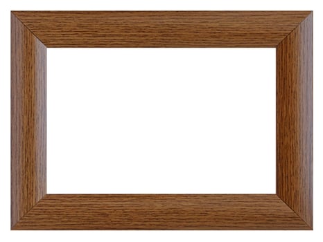 dark brown wooden frame over white photo