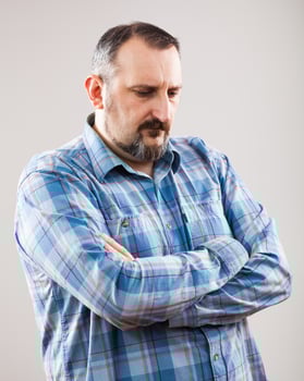 Portrait of a man with blue plaid shirt photo