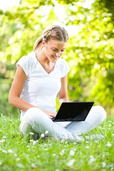 Woman spending time outdoors photo