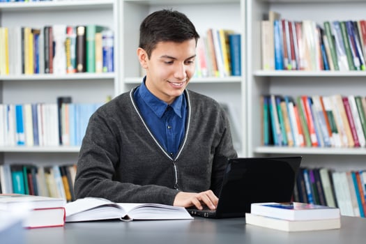 A student in the library photo