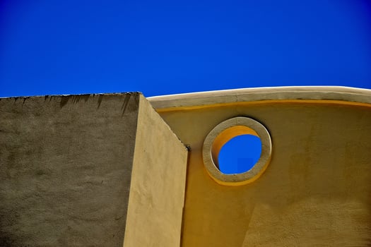 interesting, minimal background with bright architectural details in close-up photo