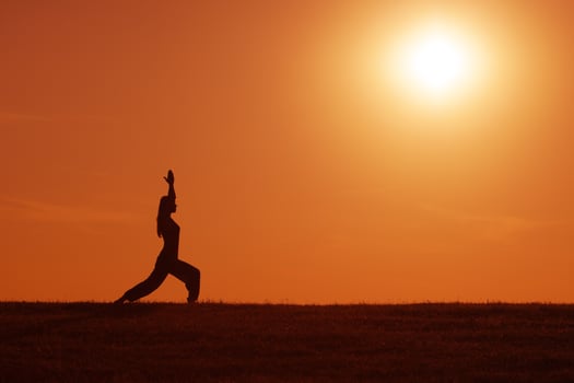 A woman doing physical exercises photo