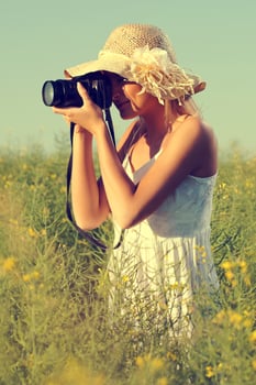 A woman spending time outdoors photo