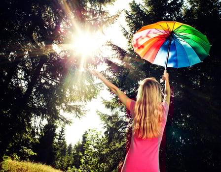 A woman with an umbrella photo