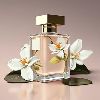 luxury jasmine perfume Bottle . photo