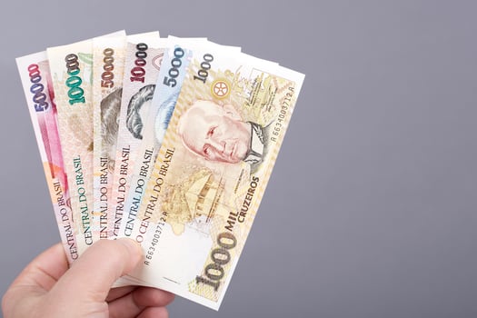 Old Brazilian money a business background photo