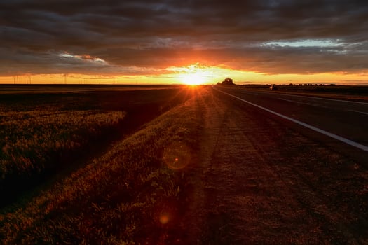 Background night track with sunset. photo