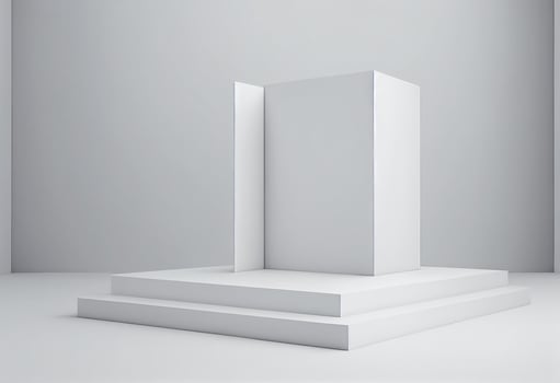 Abstract 3d podium for product presentation with geometric shapes, Empty round podium,Platforms for product presentation.. photo