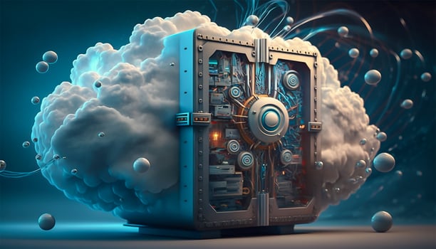 Abstract futuristic cloud computing technology concept background. Complex high technology circuit board. illustration. photo