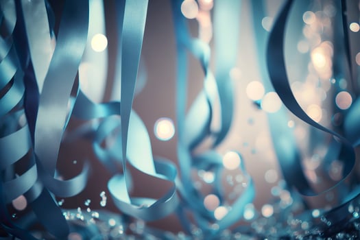 Festive bokeh streamers background. . photo