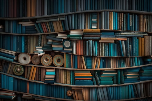 Bookshelves background. . photo