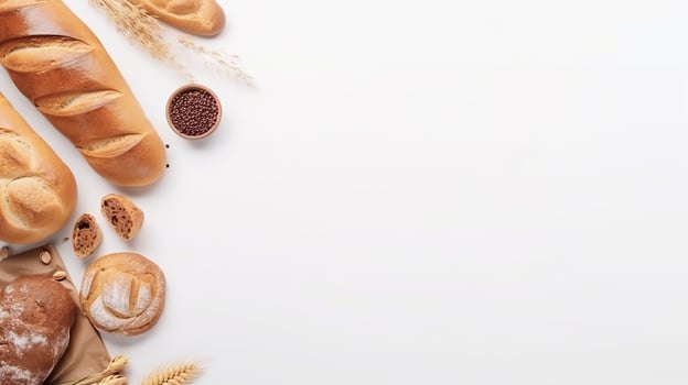 Bakery banner. Copy space, background. . photo