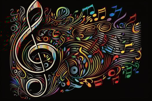 background from musical notes. . photo