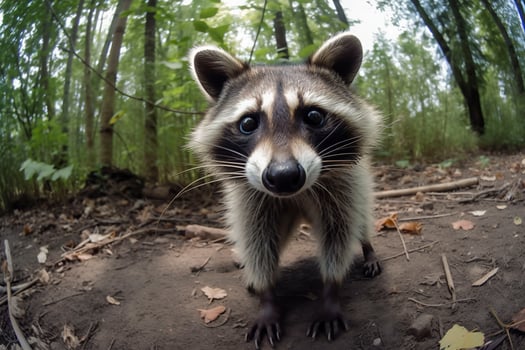 Cute baby raccoon. . photo