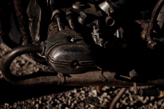 old, rusty motor bike photo
