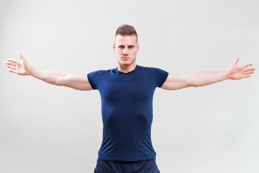 A man doing physical exercises photo