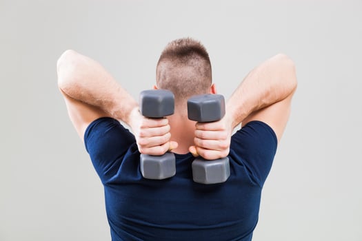 A man doing physical exercises photo