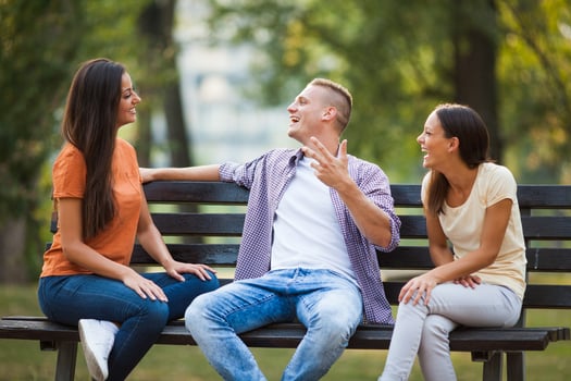 Friends spending time outdoors photo