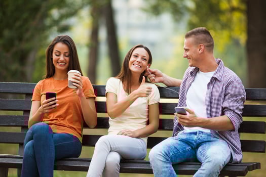 Friends spending time outdoors photo