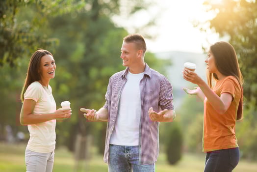 Friends spending time outdoors photo