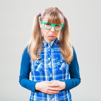 College student with green eyeglasses photo