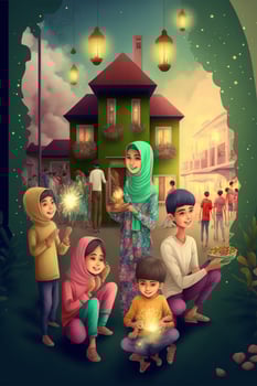 Ramzan Mubarak Happy Ramadan Eid Festive AI Generated photo
