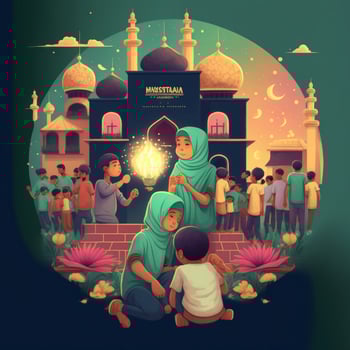 Ramzan Mubarak Happy Ramadan Eid Festive AI Generated photo