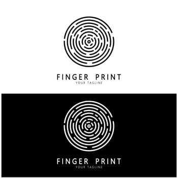 simple flat fingerprint logo,for security,identification,badge,emblem,business card,digital,vector photo