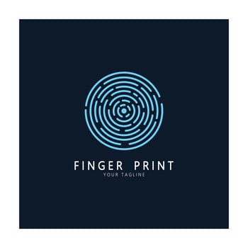 simple flat fingerprint logo,for security,identification,badge,emblem,business card,digital,vector photo