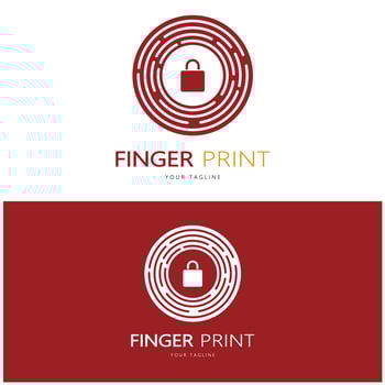 simple flat fingerprint logo,for security,identification,badge,emblem,business card,digital,vector photo