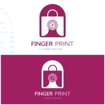 simple flat fingerprint logo,for security,identification,badge,emblem,business card,digital,vector photo