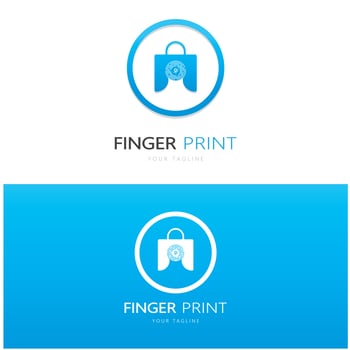 simple flat fingerprint logo,for security,identification,badge,emblem,business card,digital,vector photo