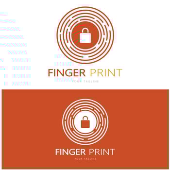 simple flat fingerprint logo,for security,identification,badge,emblem,business card,digital,vector photo