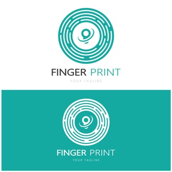 simple flat fingerprint logo,for security,identification,badge,emblem,business card,digital,vector photo